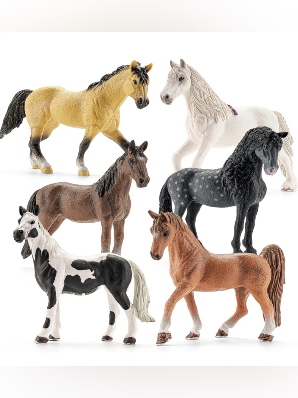 5 Piece  6" Large Horse Figurines